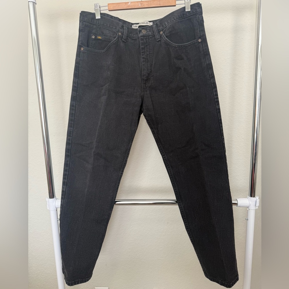 Lee Men's Straight Black Jeans 36x30